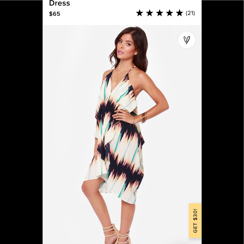 Lulus draped watercolor dress size Small